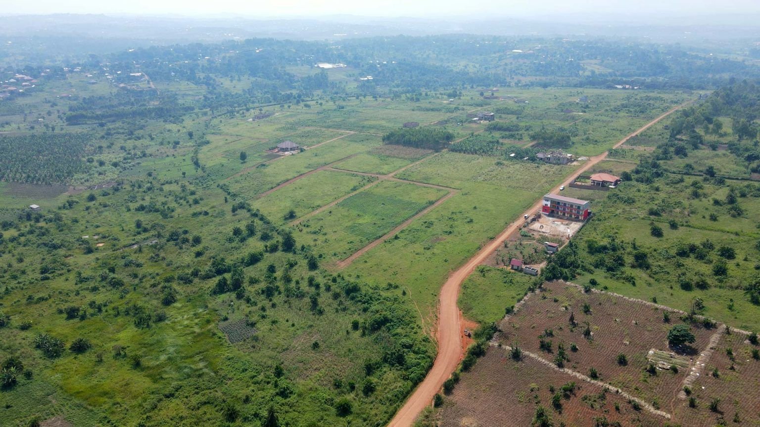 Aerial view of prime land plots
